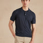 Polo Shirt with Pointelle Detail - Navy