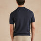 Polo Shirt with Pointelle Detail - Navy