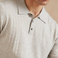 Polo Shirt with Pointelle Detail - Light Grey