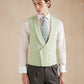 Pure Silk Double Breasted Waistcoat - Pistachio Green