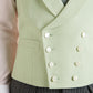 Pure Silk Double Breasted Waistcoat - Pistachio Green