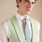 Pure Silk Double Breasted Waistcoat - Pistachio Green