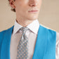 Pure Silk Double Breasted Waistcoat - Mid Blue