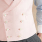 Pure Silk Double Breasted Waistcoat - Pastel Pink