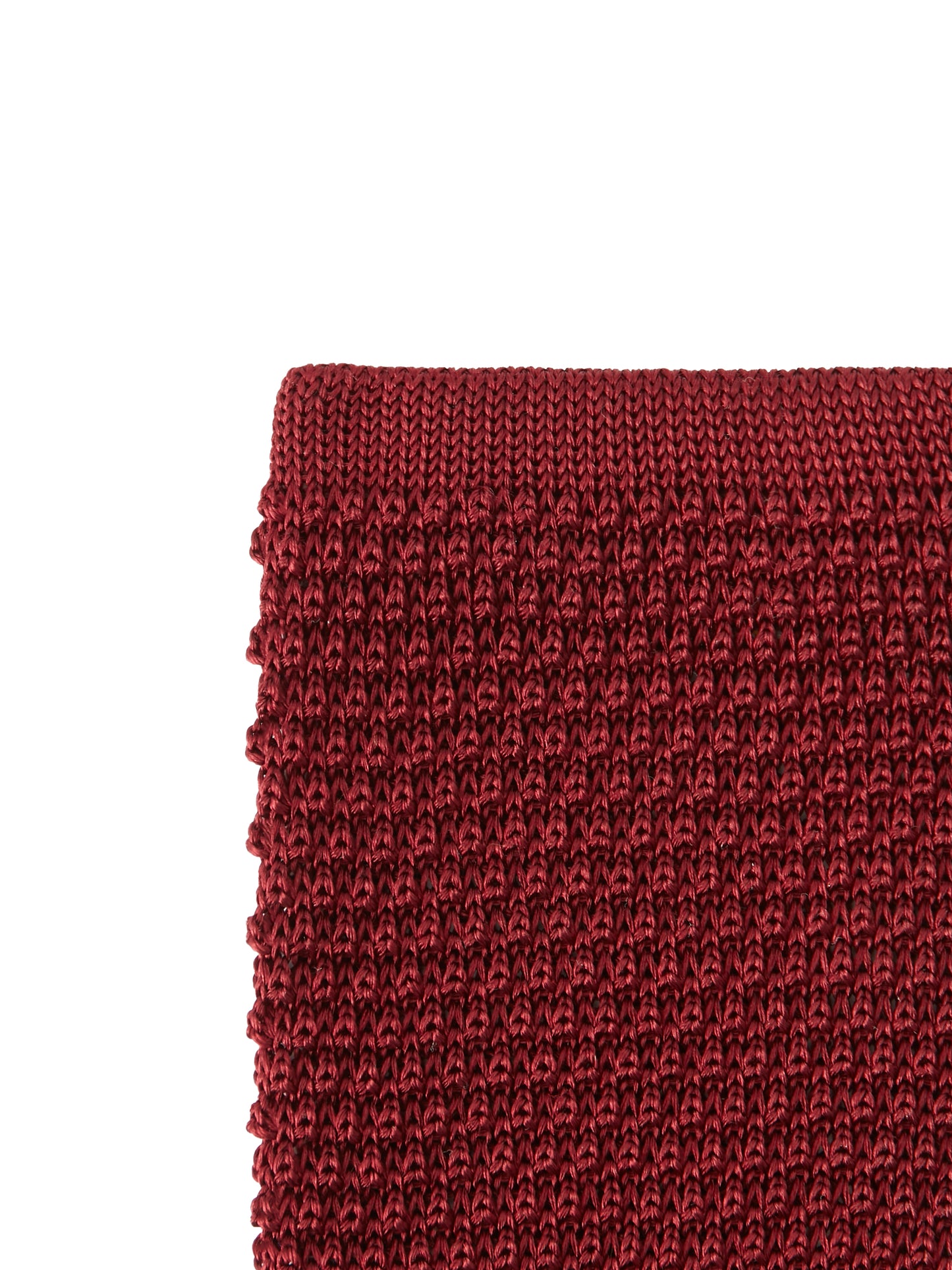 Pure Silk Knitted Tie - Burgundy