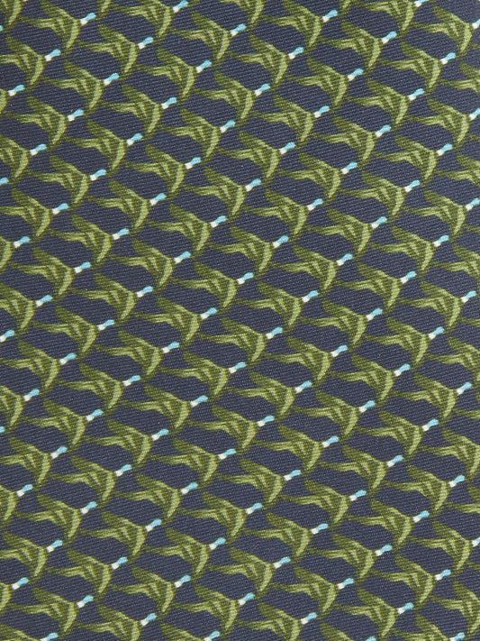 Pure Silk Pheasant Pattern Tie - Green