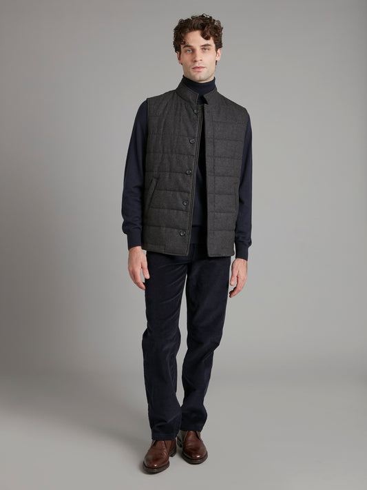 Quilted Gilet - Dark Grey