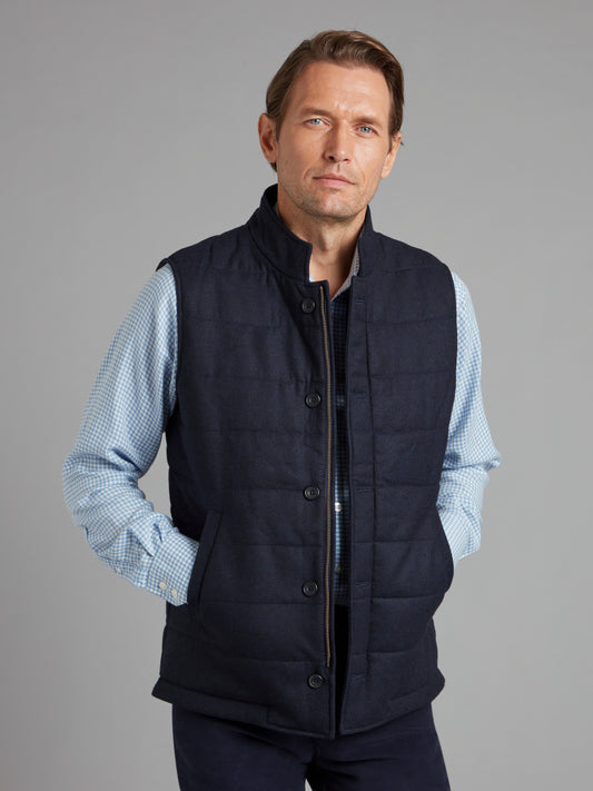 Quilted Gilet Wool - Navy