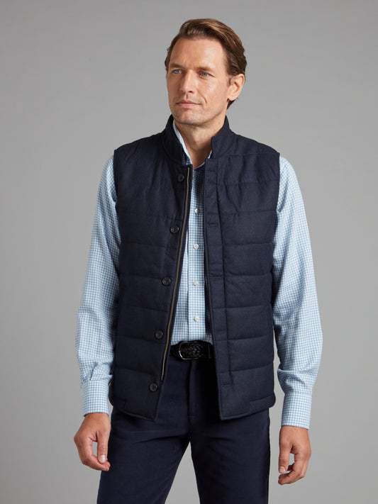 Quilted Gilet Wool - Navy