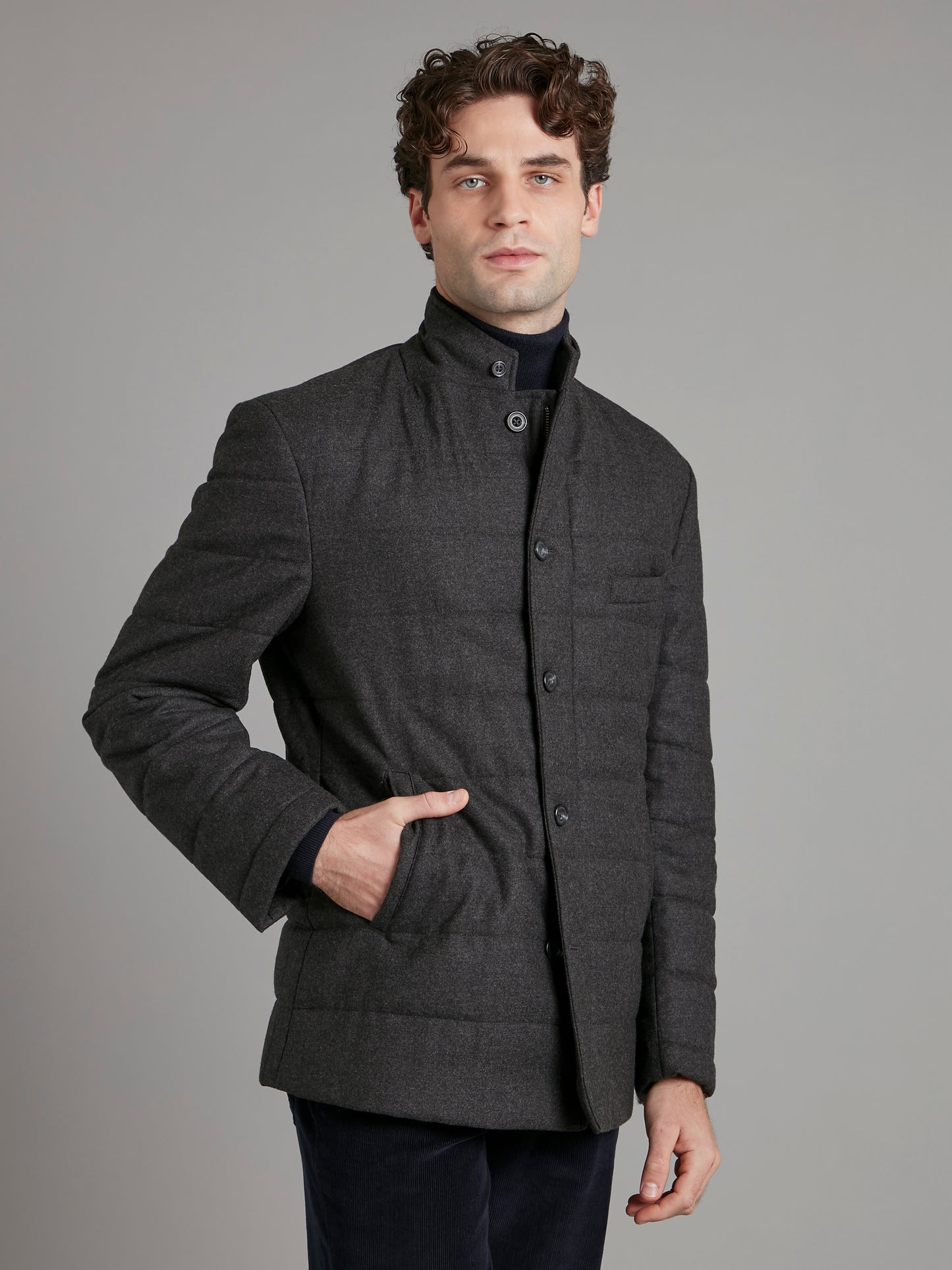 Quilted Jacket Wool - Dark Grey