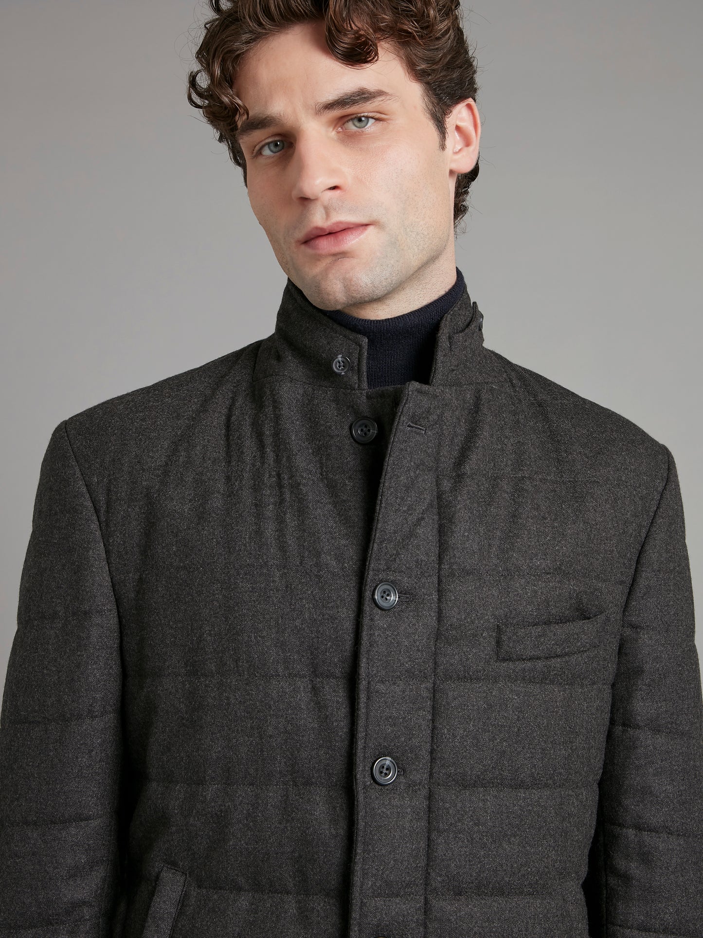 Quilted Jacket Wool - Dark Grey