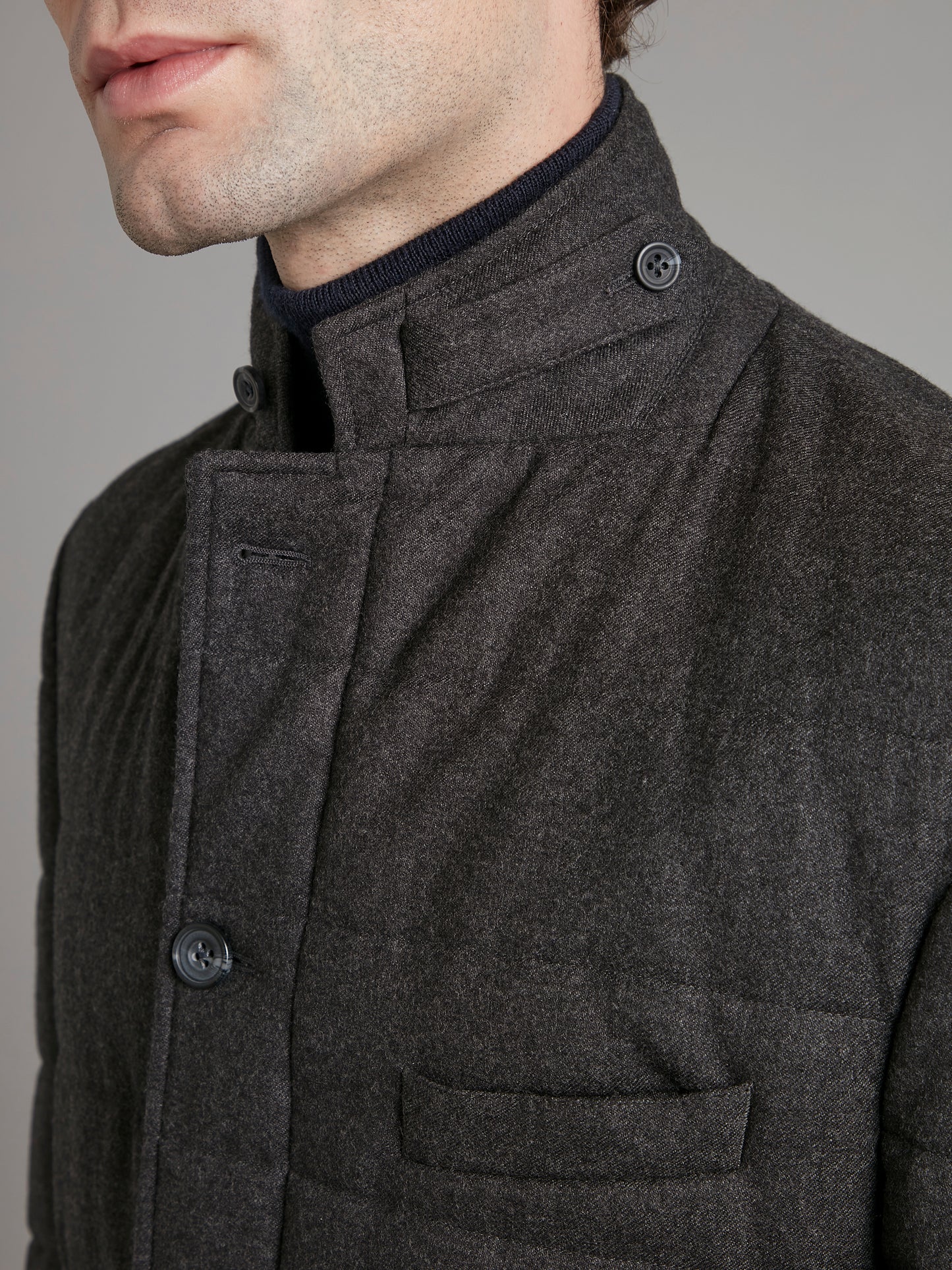 Quilted Jacket Wool - Dark Grey