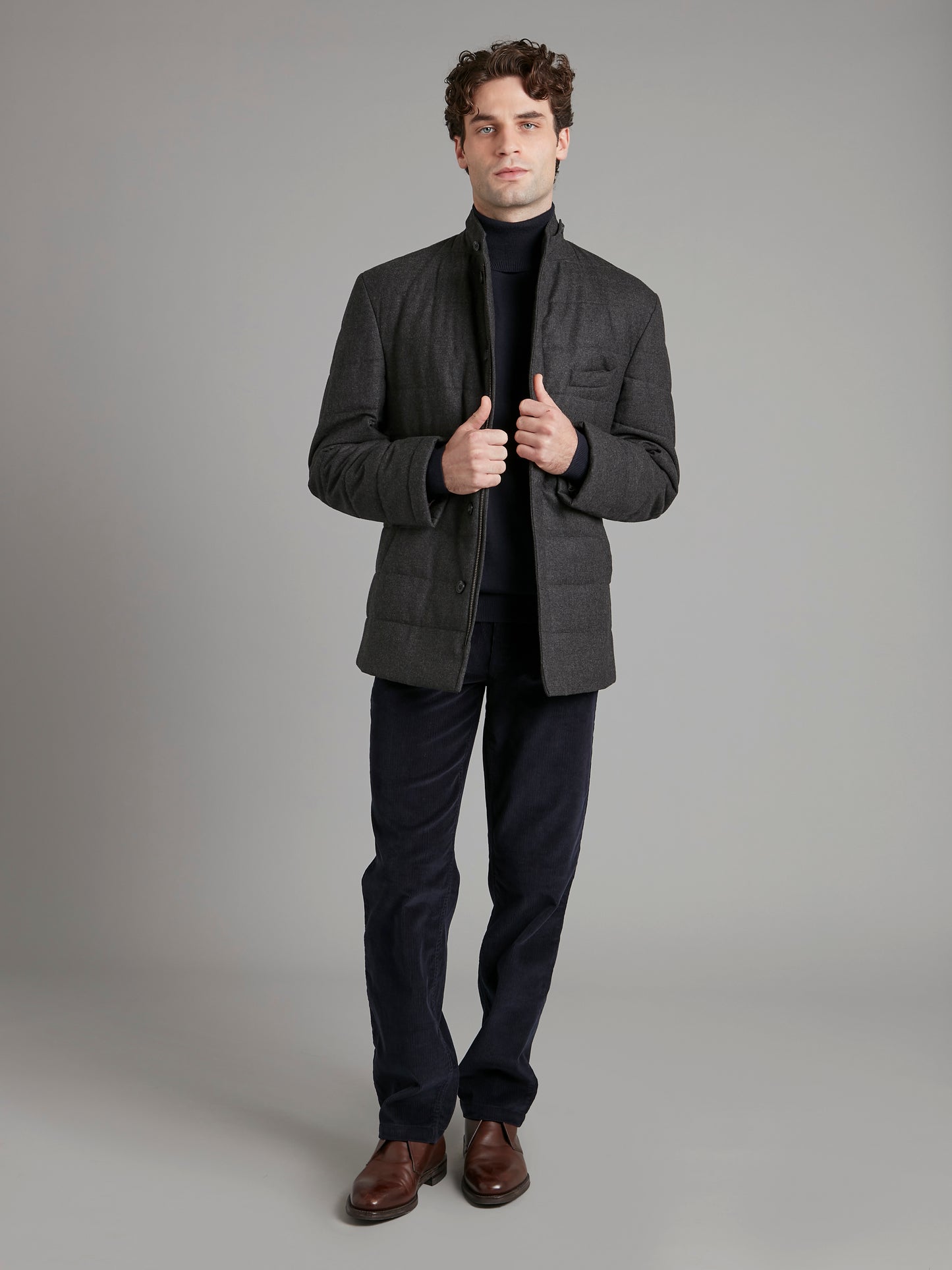 Quilted Jacket Wool - Dark Grey