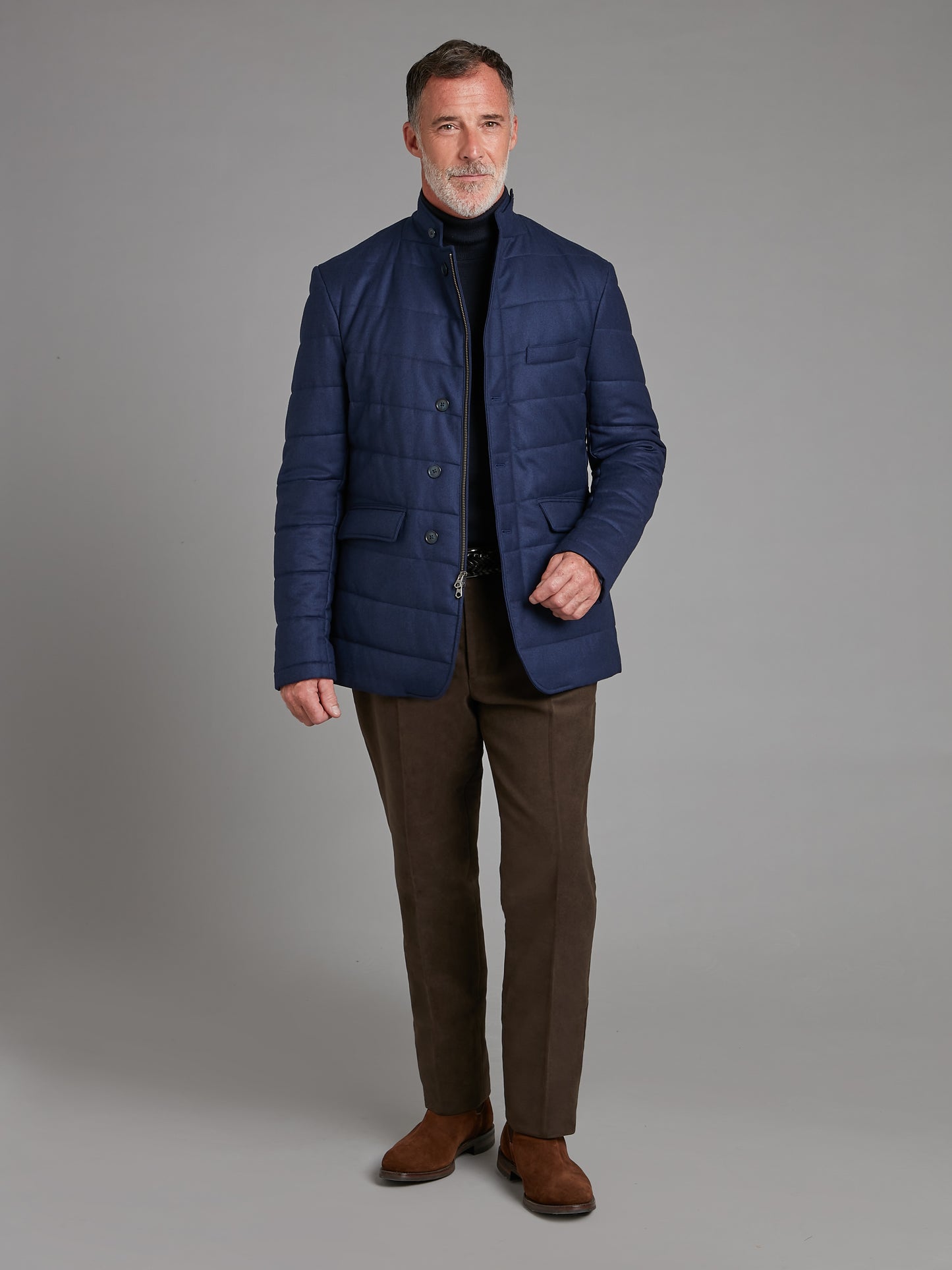 Quilted Jacket Wool - Navy