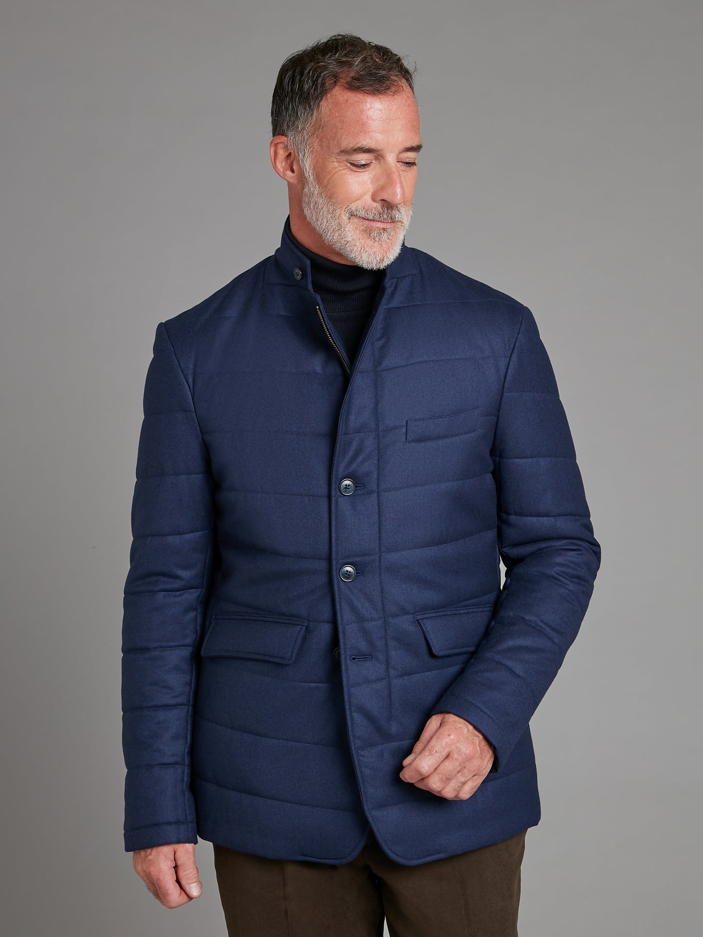 Quilted Jacket Wool - Navy