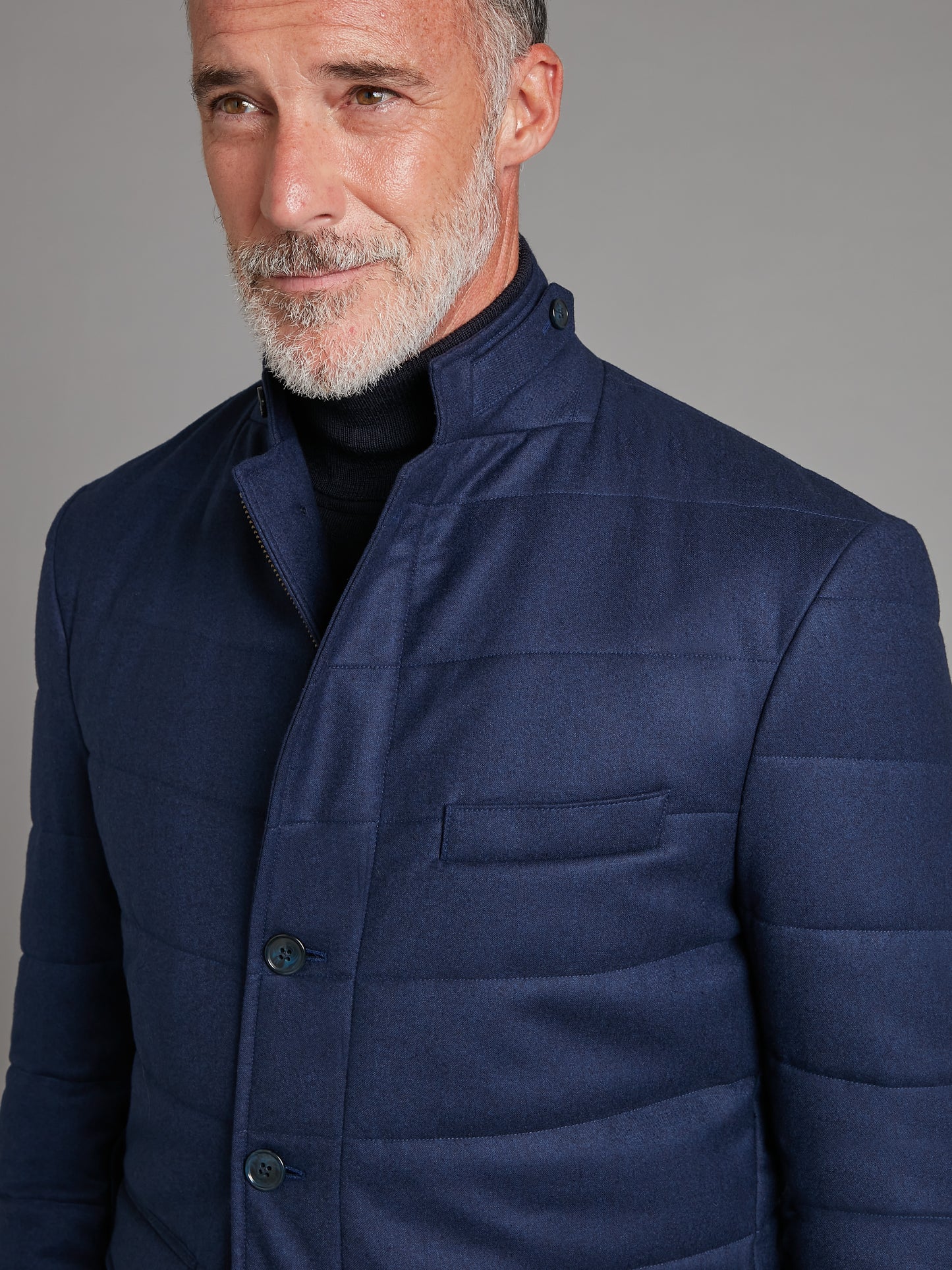 Quilted Jacket Wool - Navy