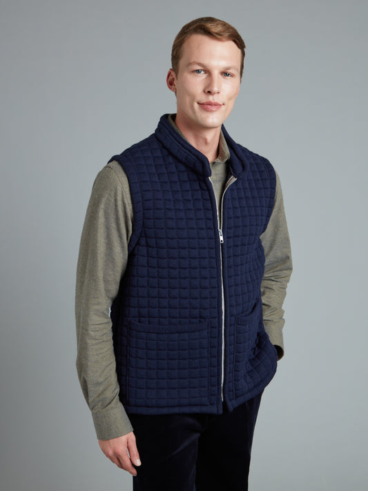 Quilted Thermatex Gilet - Navy