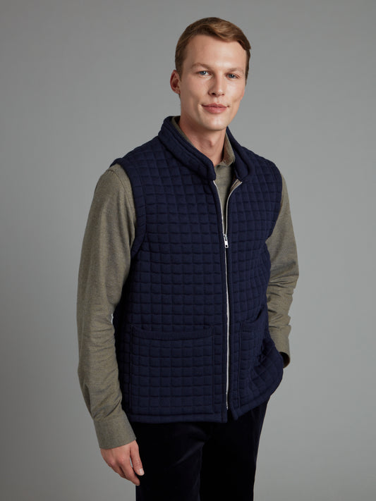 Quilted Thermatex Gilet - Navy