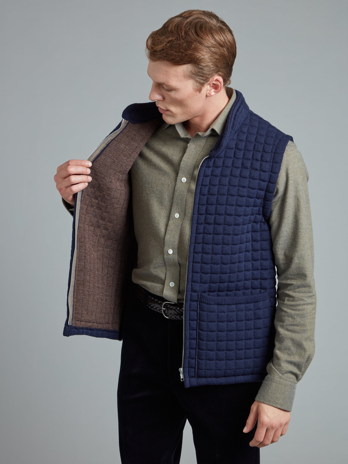 Quilted Thermatex Gilet - Navy