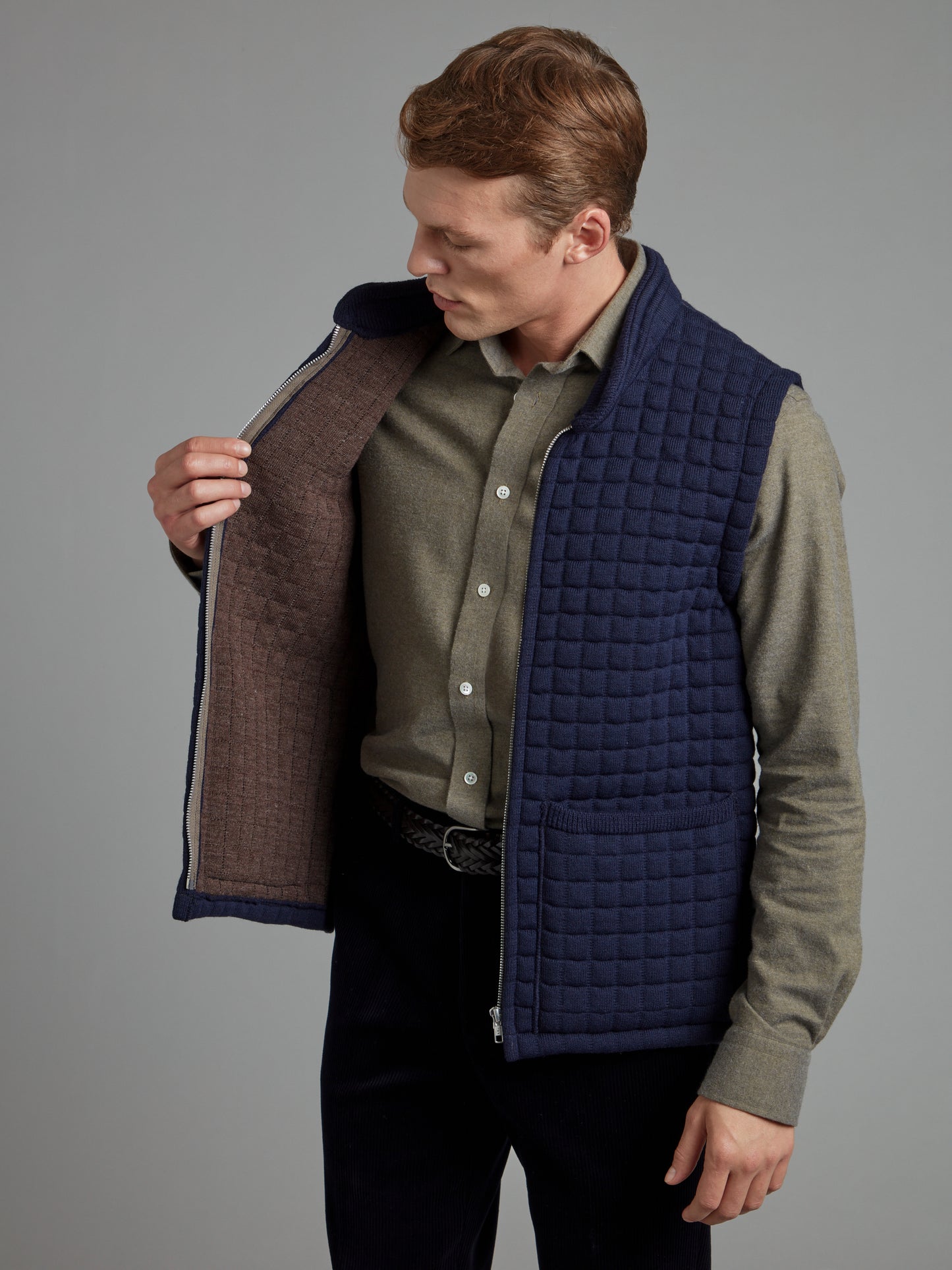 Quilted Thermatex Vest - Navy