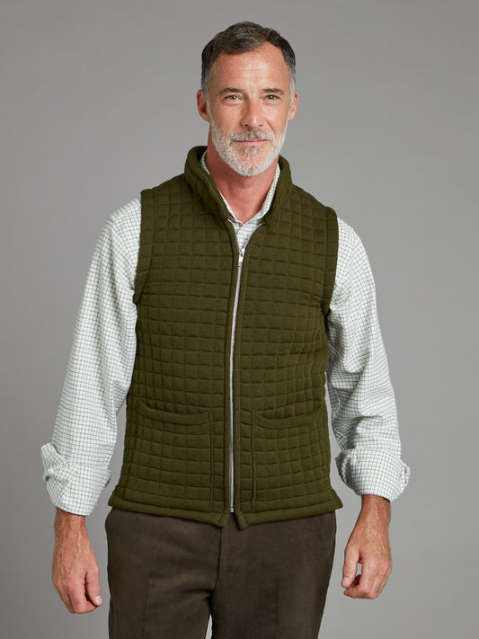 Quilted Thermatex Gilet – Olive