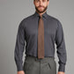 Regular Fit Shirt - Brushed Cotton Grey