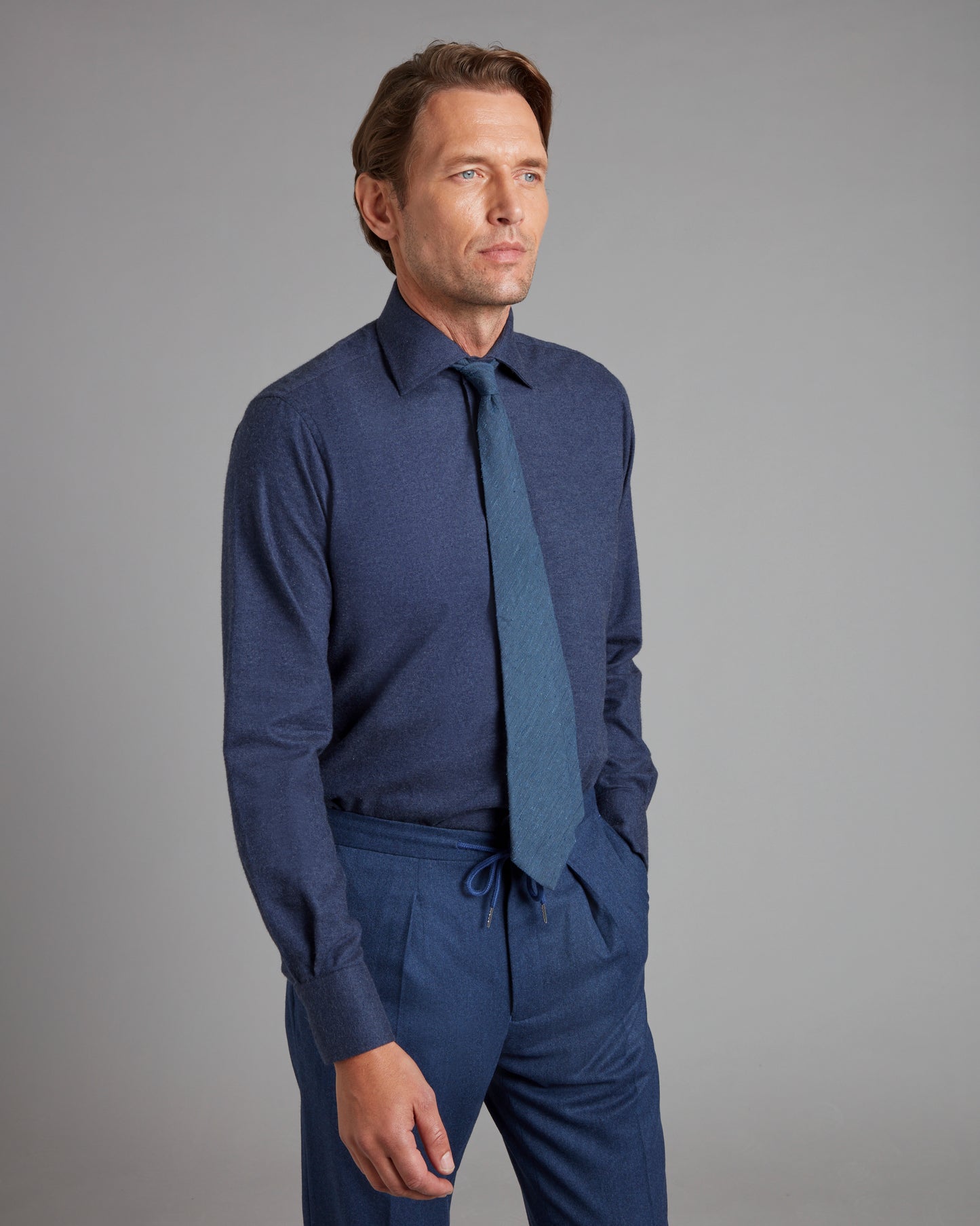 Regular Fit shirt - Cashmere Blend Navy