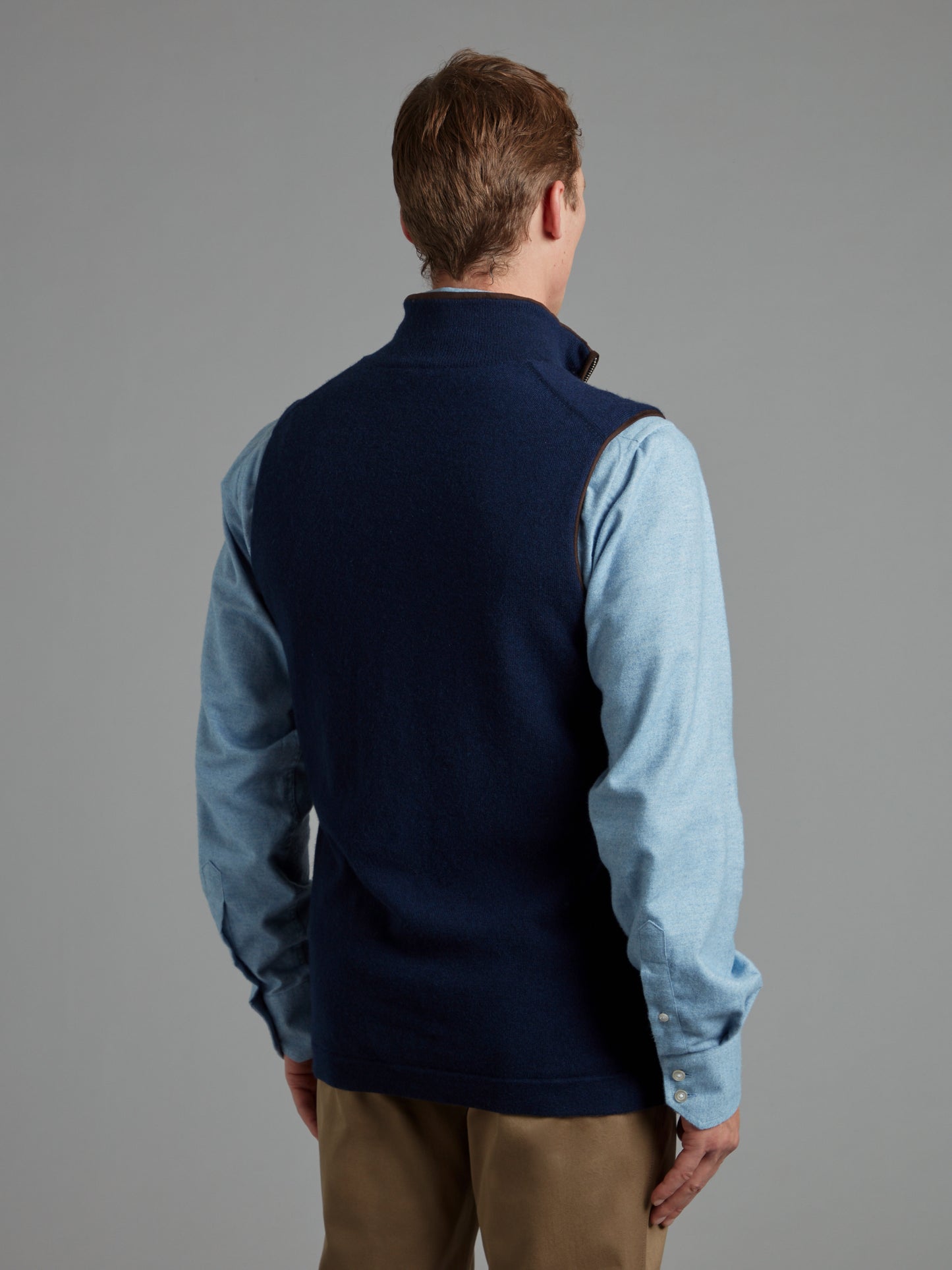 Reversible Cashmere Vest - Navy & Gunmetal