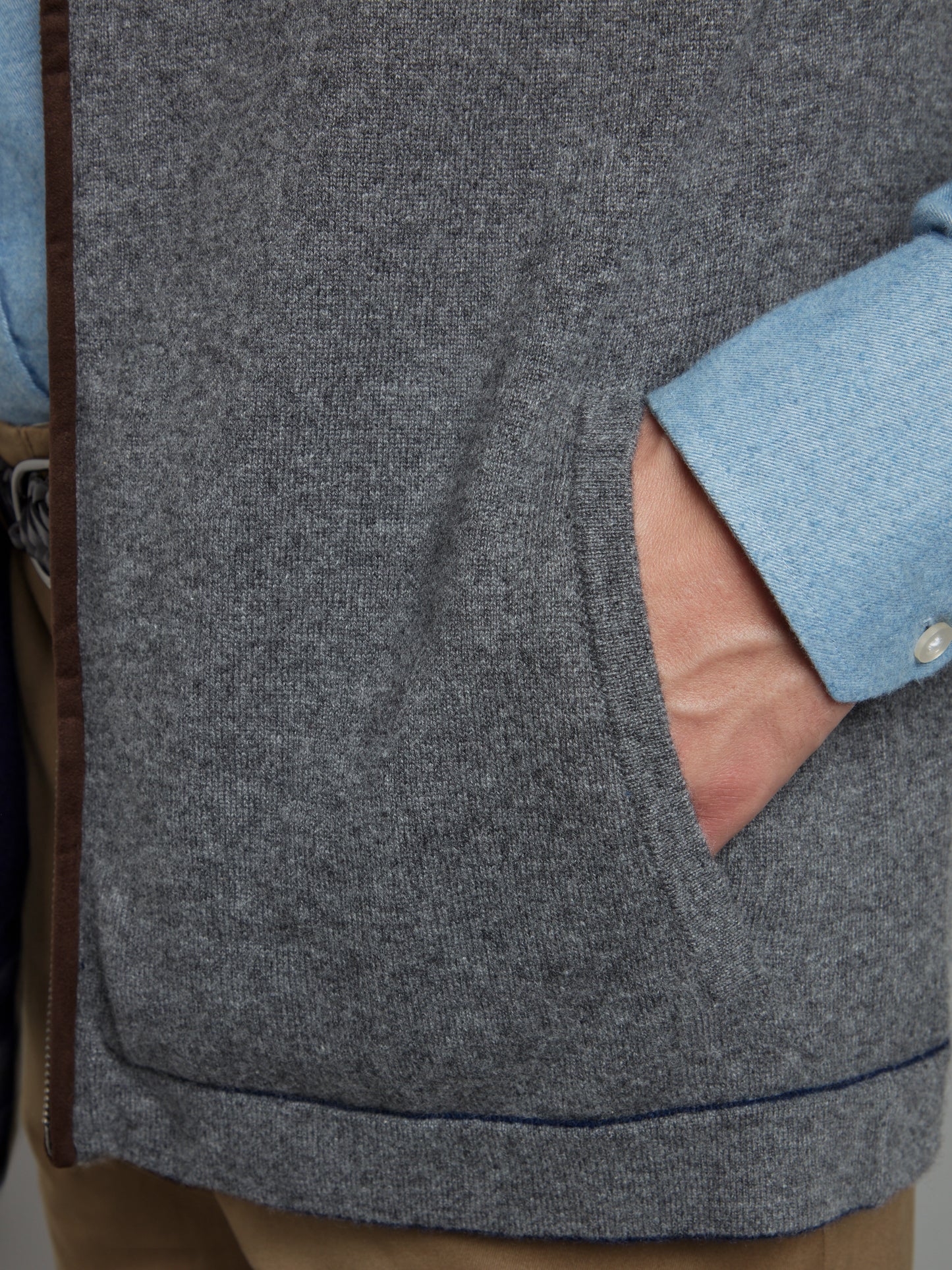 Reversible Cashmere Vest - Navy & Gunmetal