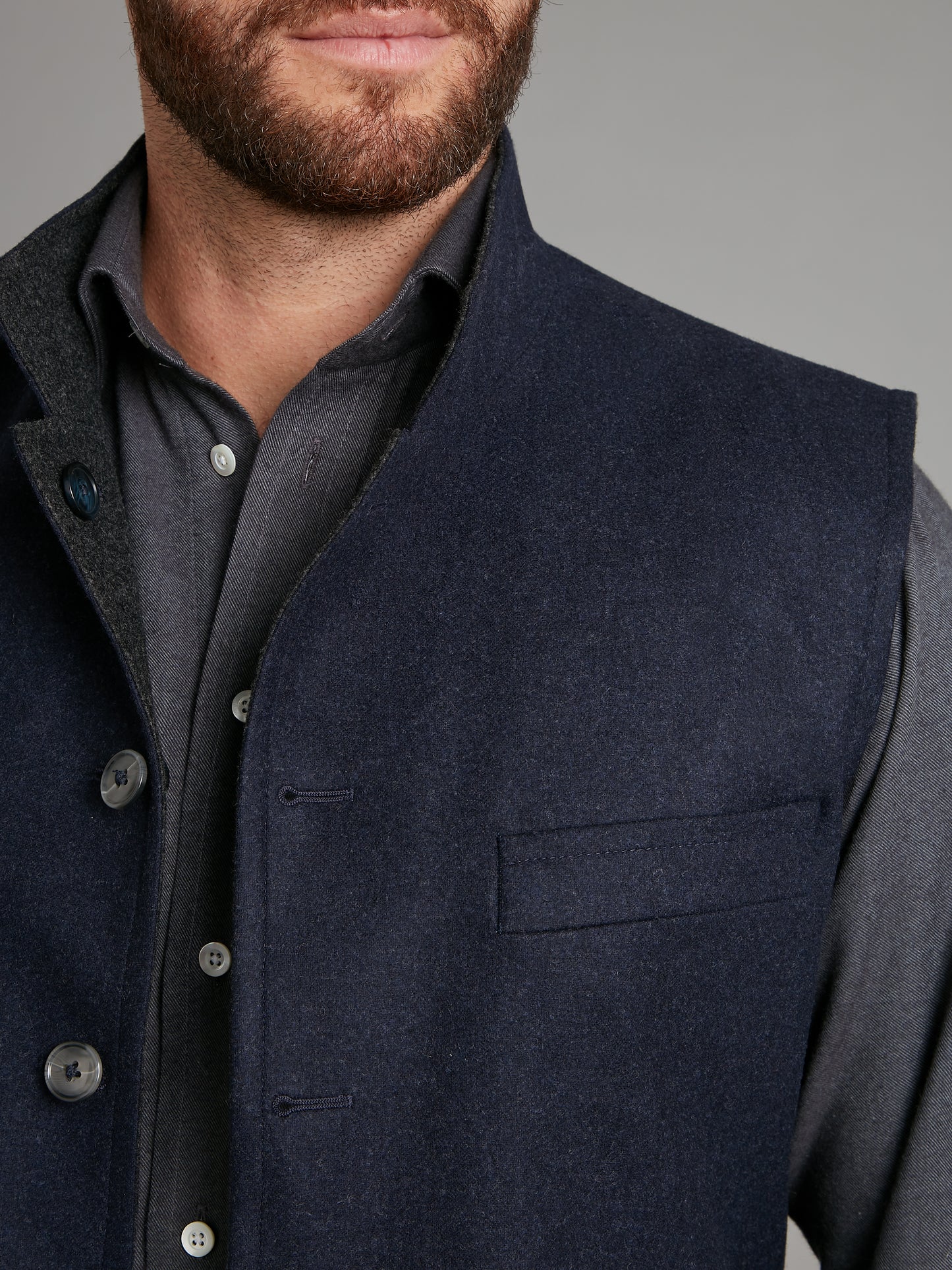 Reversible Vest - Navy & Grey Loden