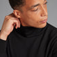 Roll Neck Merino Sweater - Black