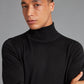 Roll Neck Merino Sweater - Black