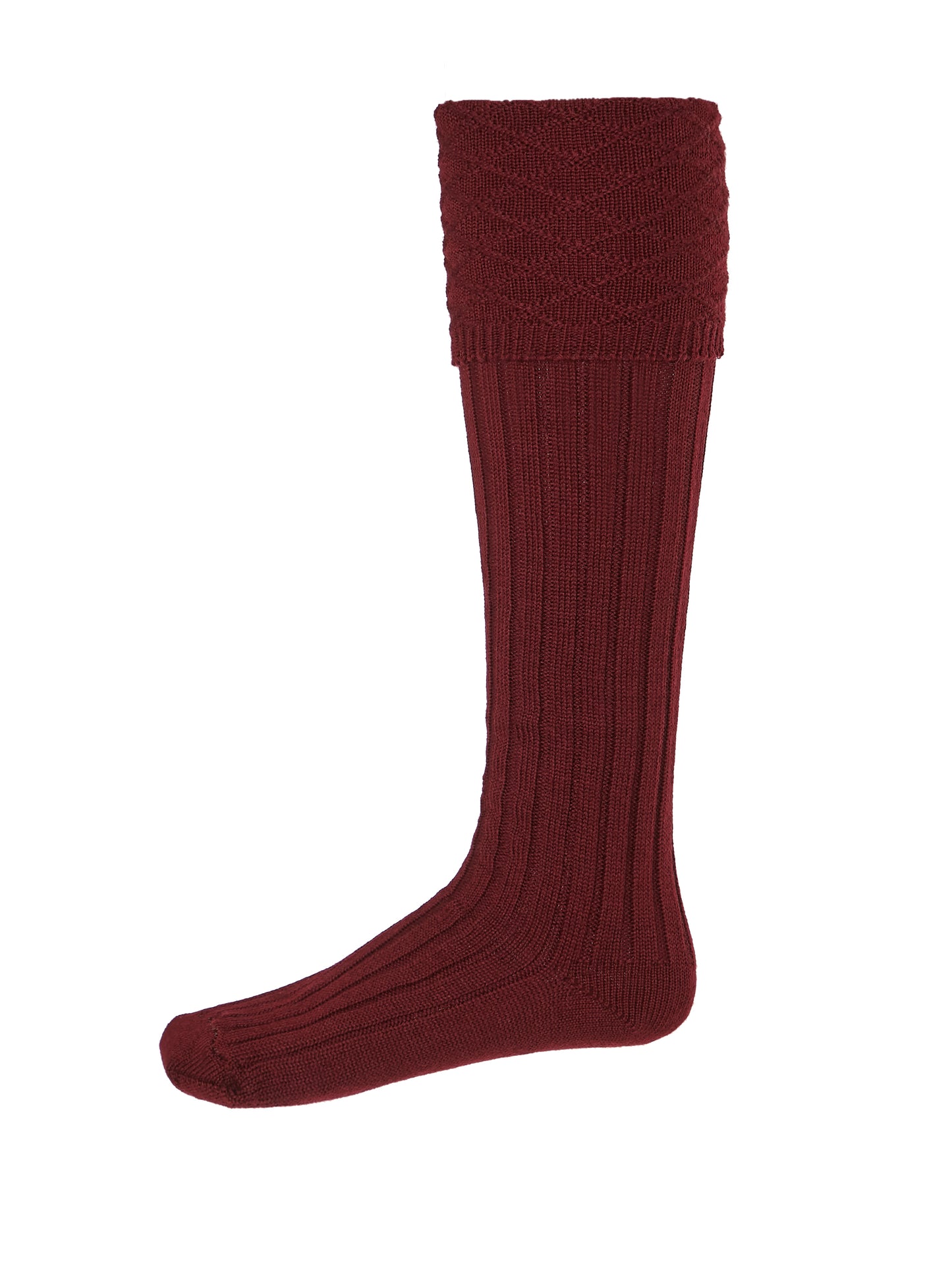 Saville Shooting Socks - Burgundy Merino