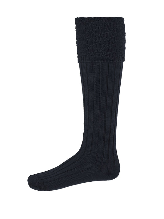 Saville Shooting Sock - Navy Merino