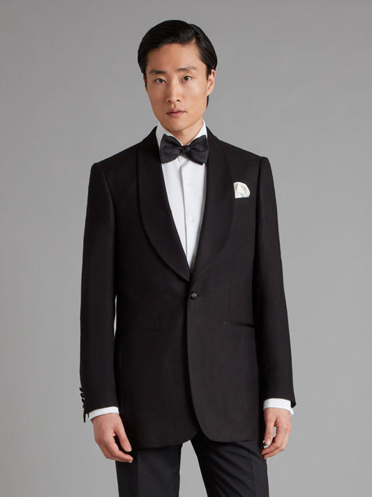 Shawl Lapel Bamboo Dinner Jacket - Black