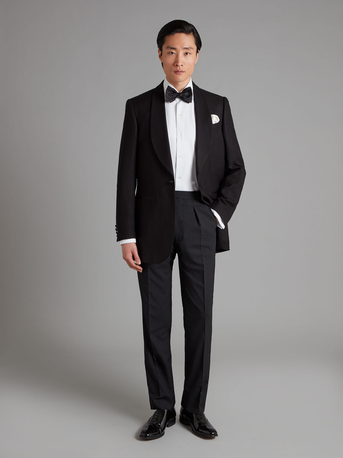 Shawl Lapel Bamboo Dinner Jacket - Black