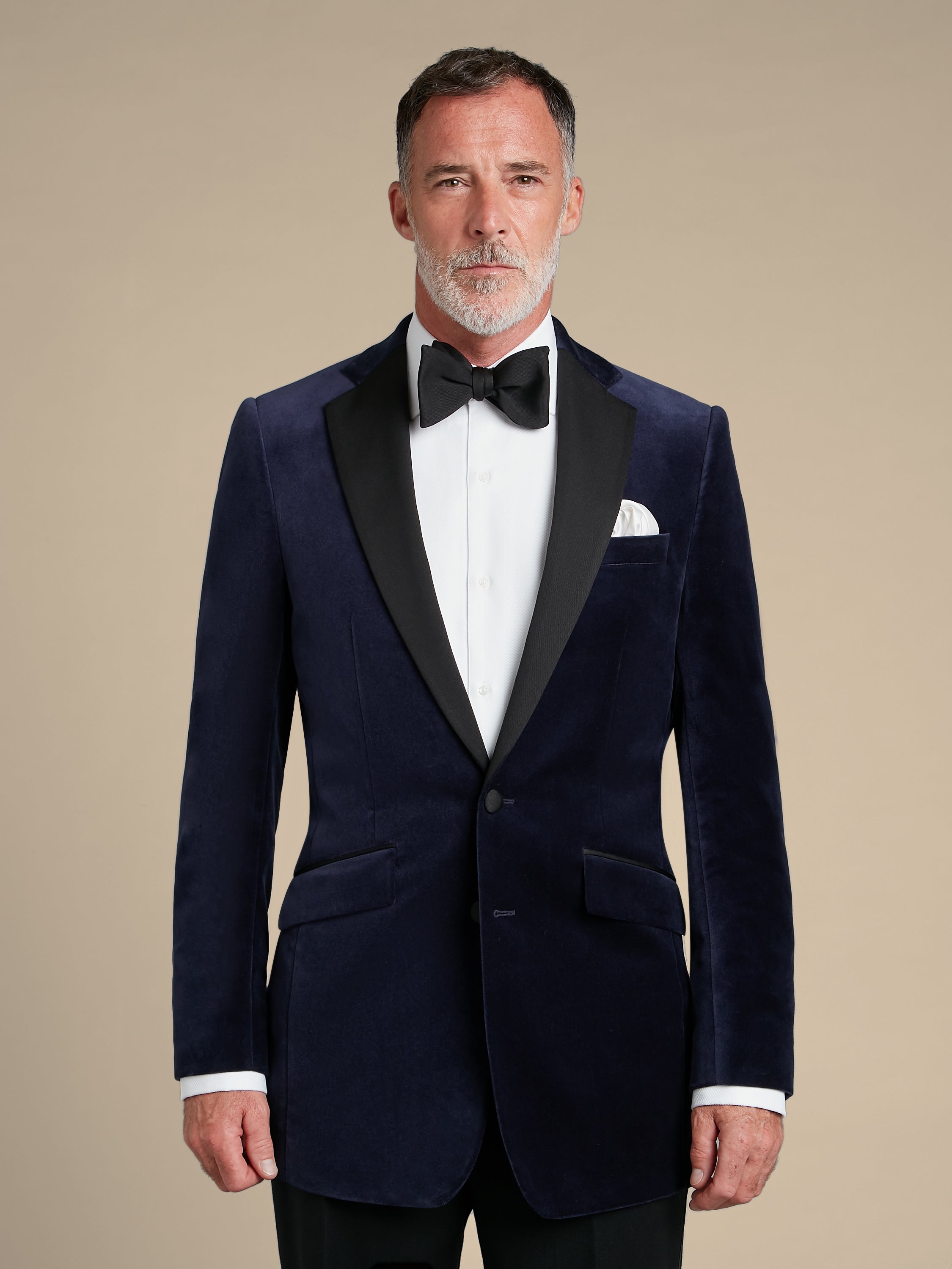 Single Breasted Navy Velvet Dinner Jacket Hire