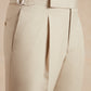 Single Pleat Cool Wool Trousers - Beige