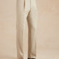 Single Pleat Cool Wool Trousers - Beige