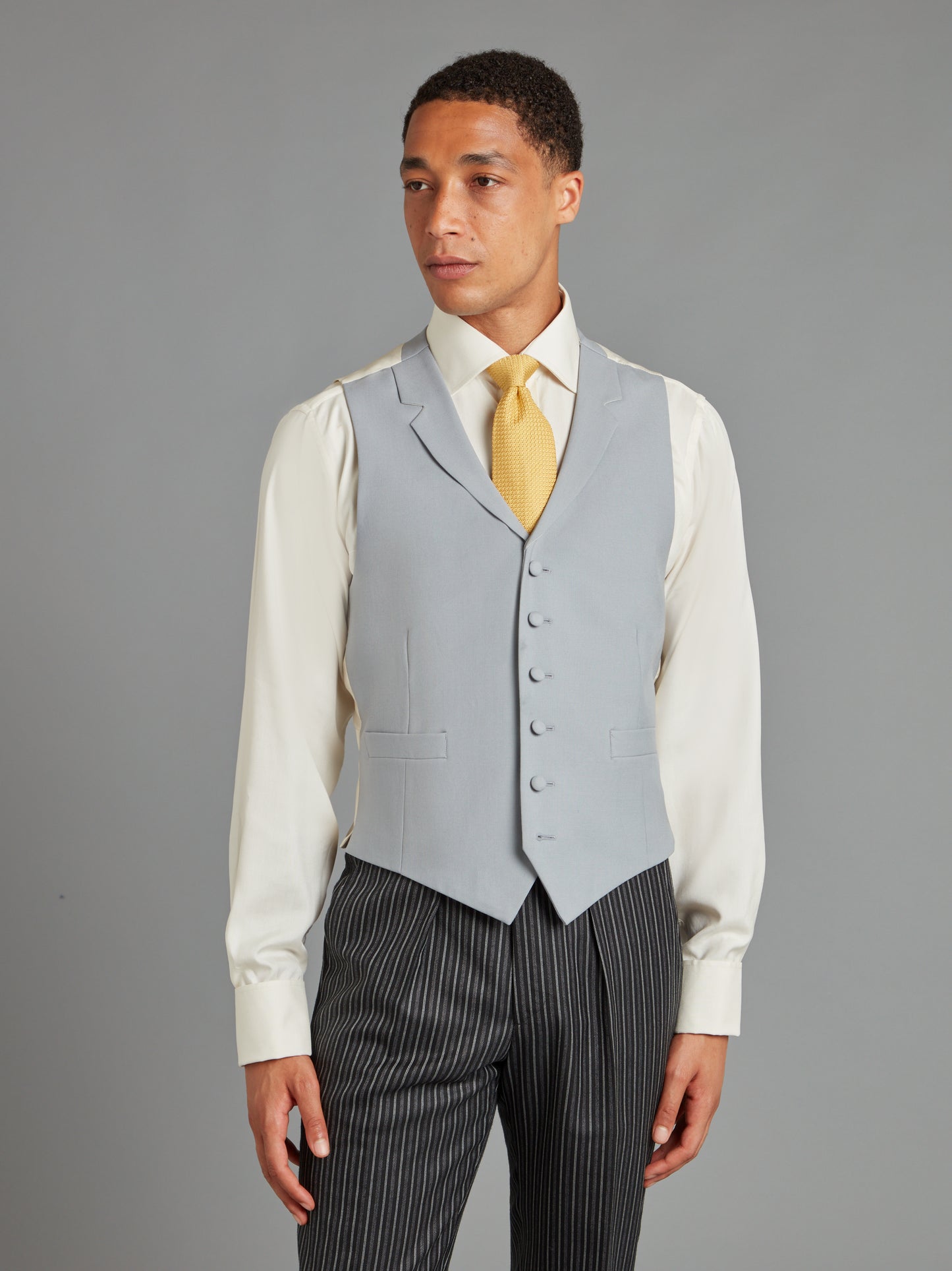 Ascot Single Breasted Waistcoat Hire - Grey & Buff