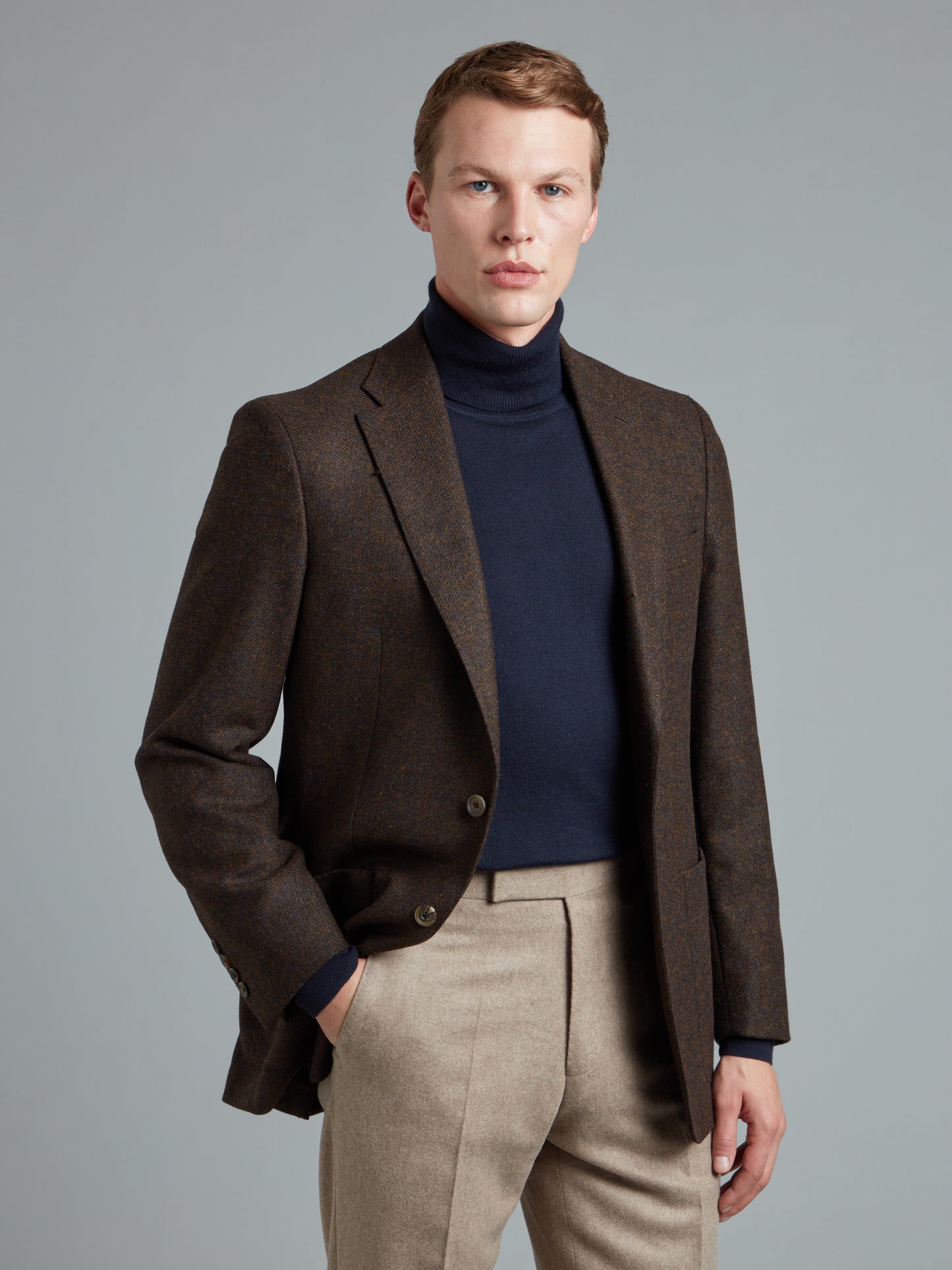 Sloan Exclusive Jacket - Mid Weight Brown Wool