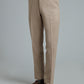 Sloan Exclusive Pleated Trousers - Beige Wool Twill