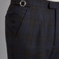 Tartan Trousers - Navy Brown