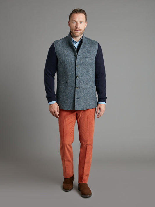 Gilet - Blue Nailhead Tweed