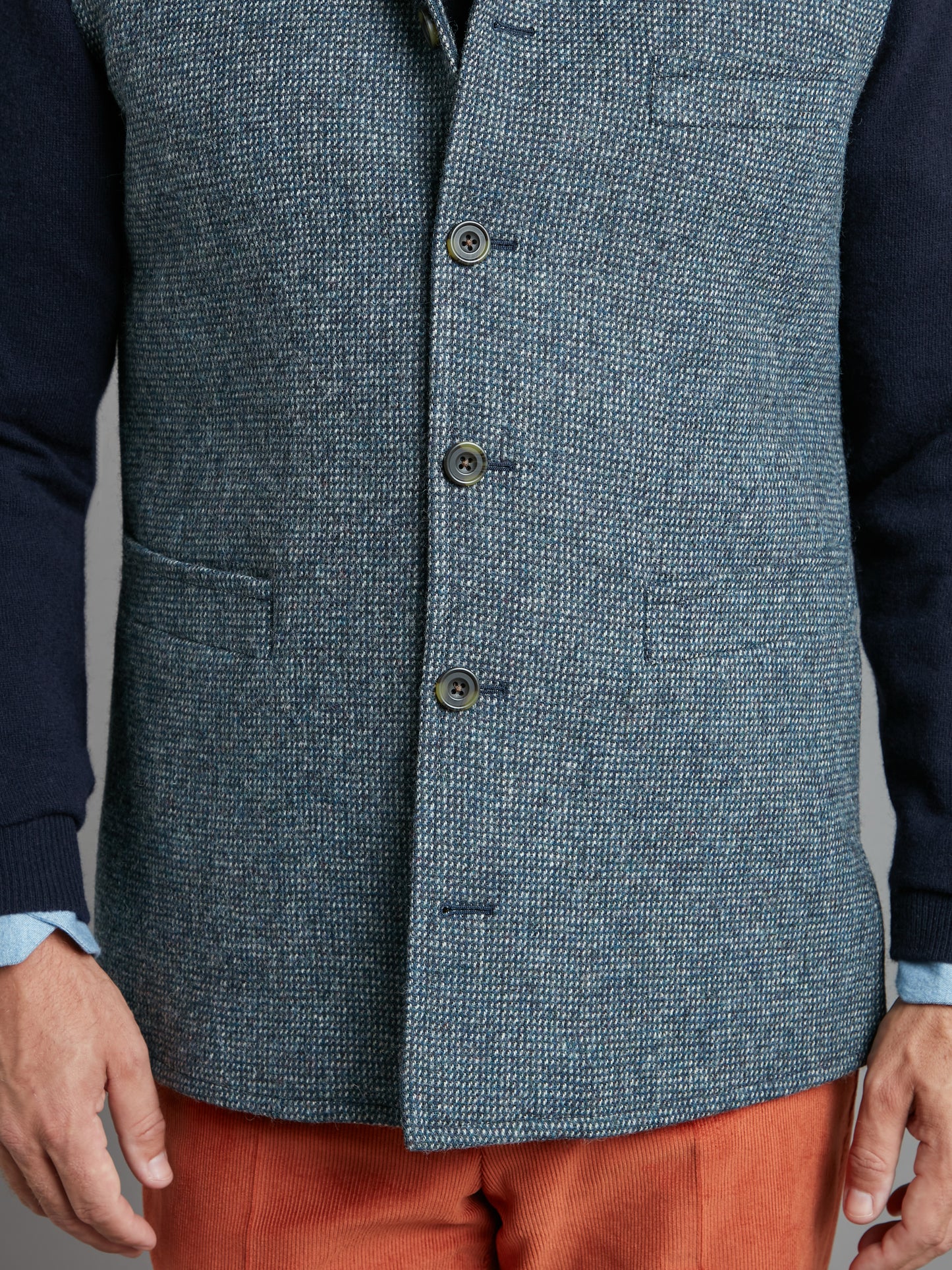 Gilet Tweed - Nailhead Blue