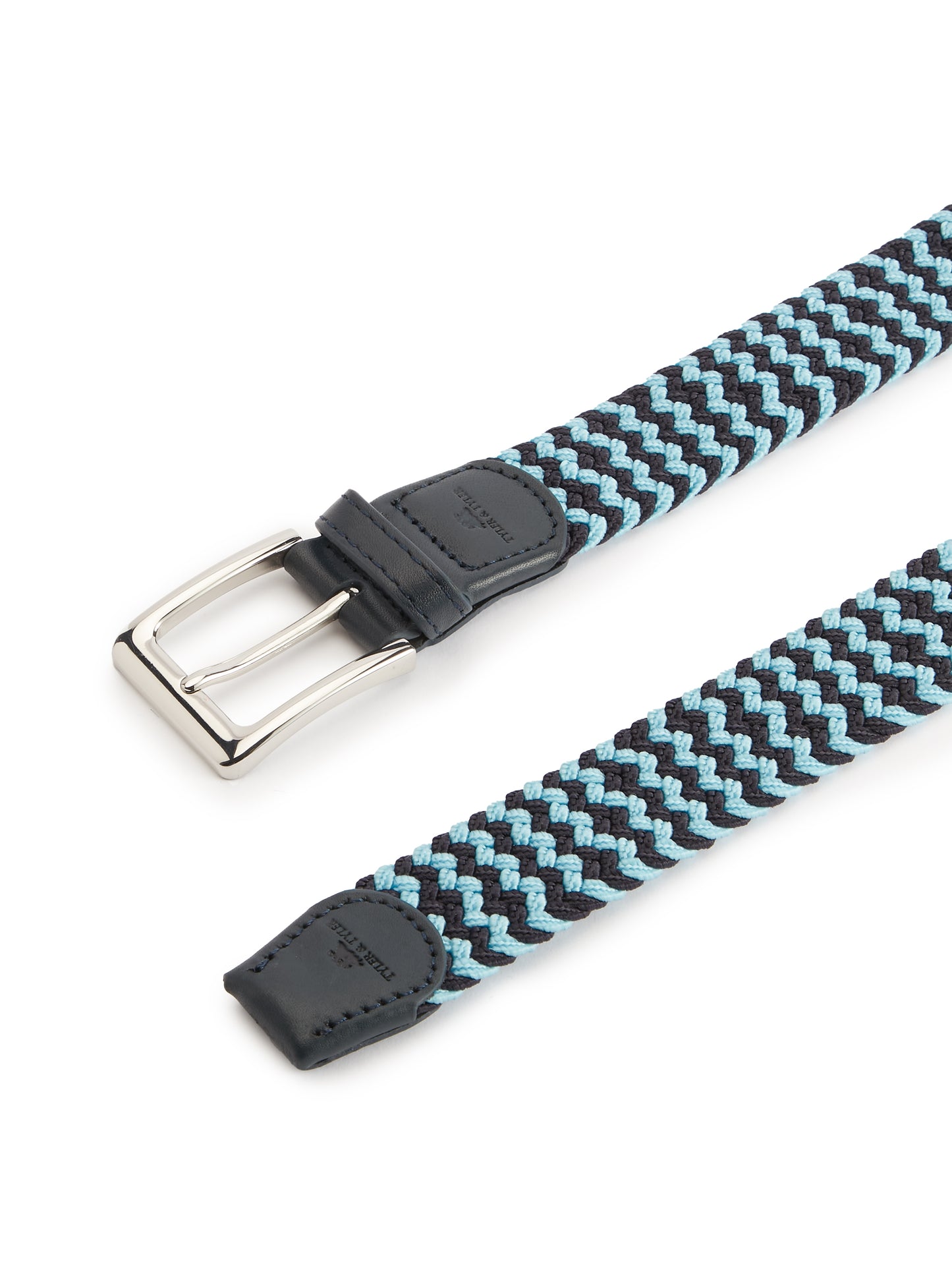 Tyler and Tyler Belt - Blue and Light Blue Zig Zag