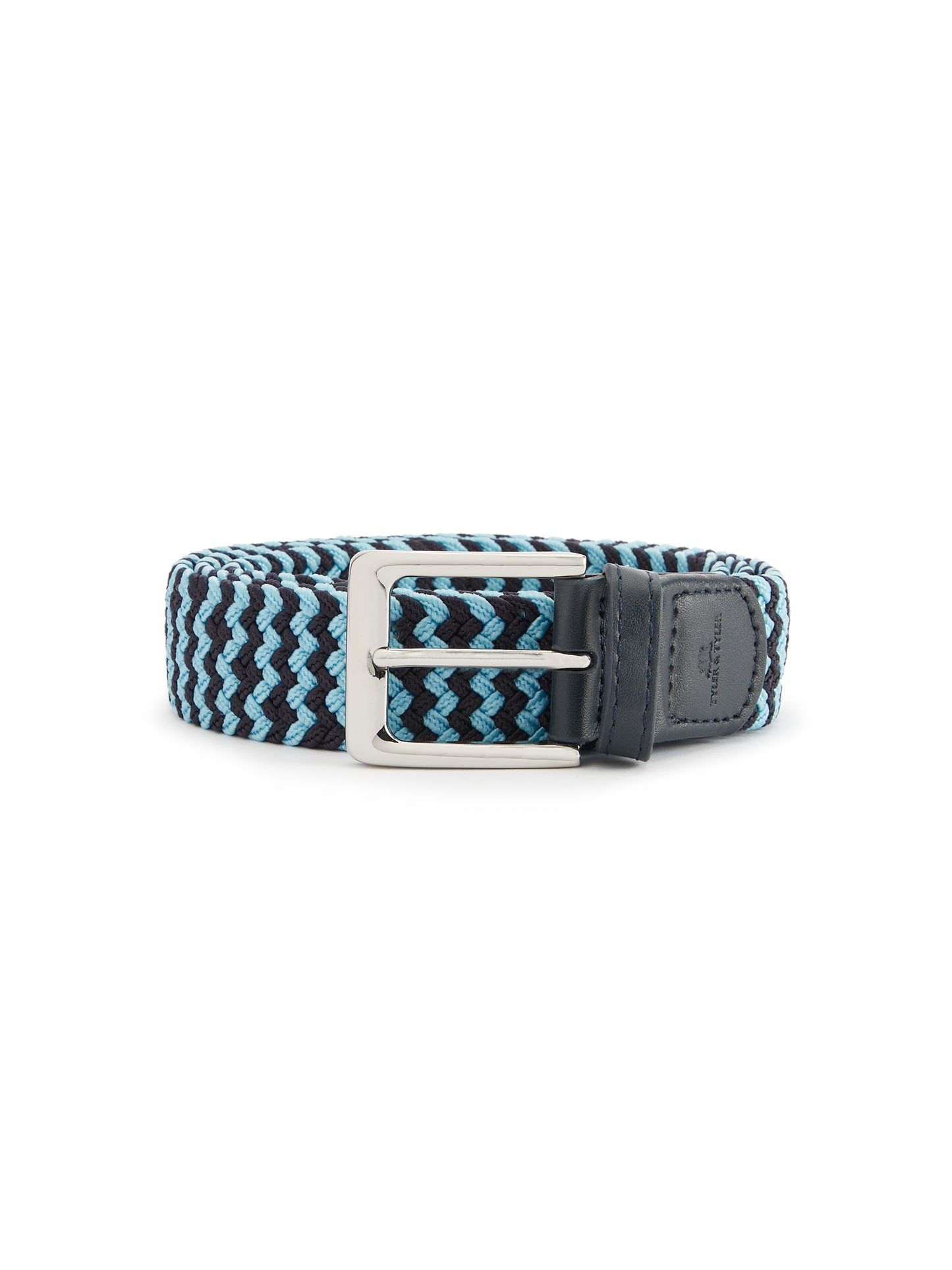 Tyler and Tyler Belt - Blue and Light Blue Zig Zag