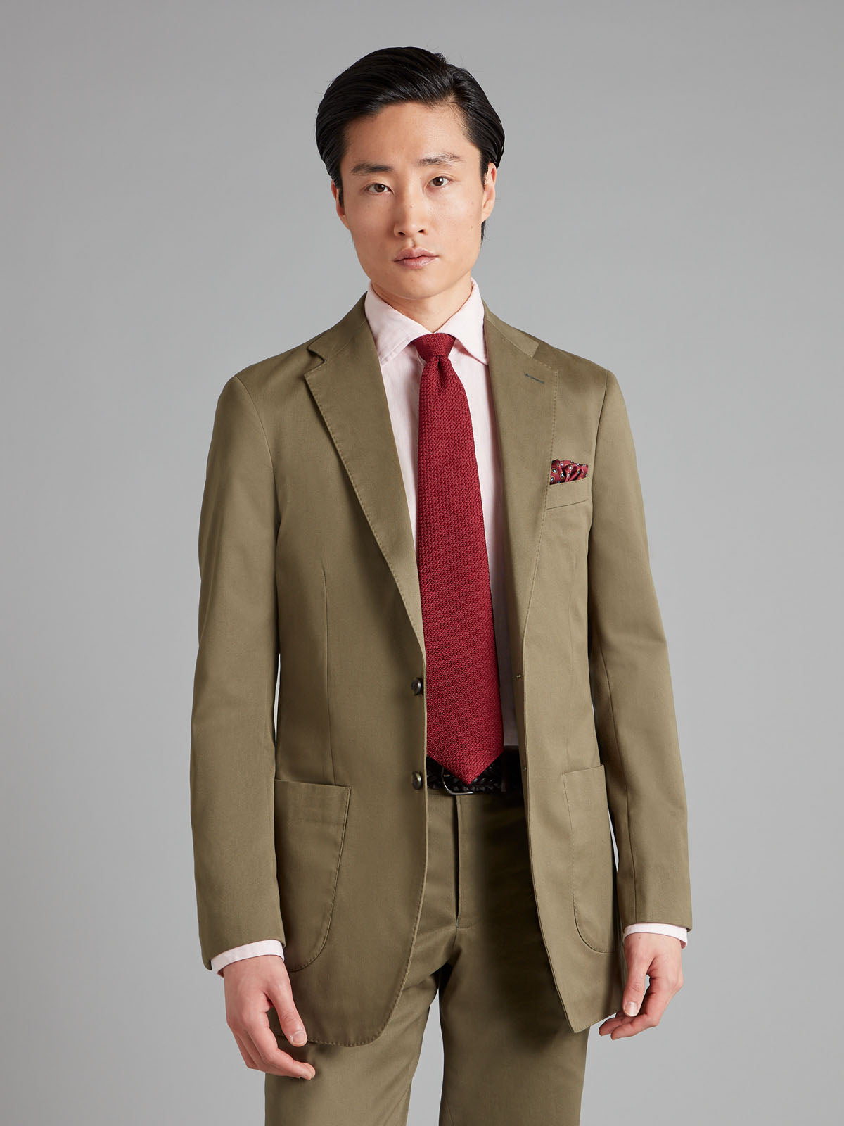 Unstructured Jacket - Olive Cotton