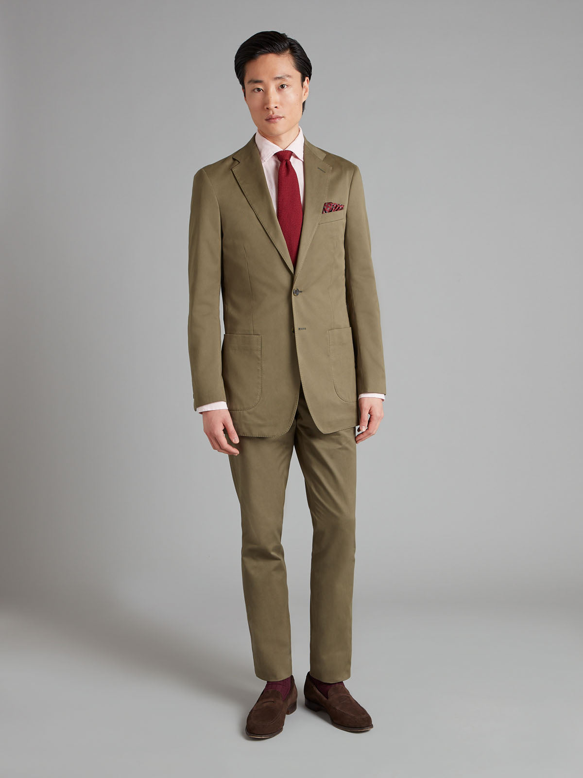 Unstructured Jacket - Olive Cotton