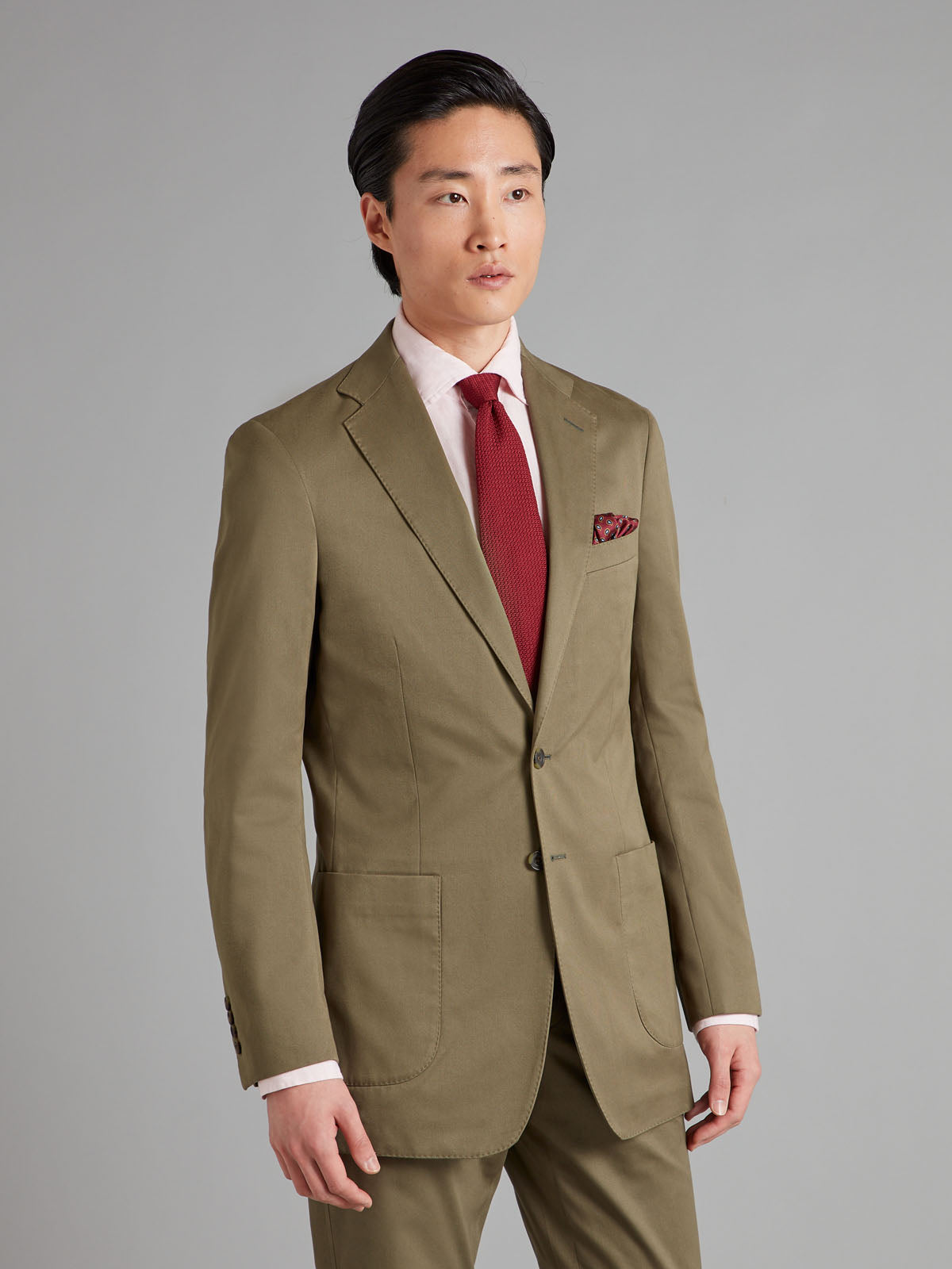 Unstructured Jacket - Olive Cotton